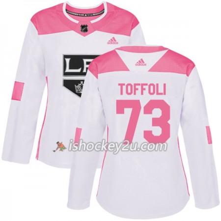 Dame NHL Los Angeles Kings Trøje Tyler Toffoli 73 Adidas 2017-2018 Hvid Lyserød Fashion Authentic